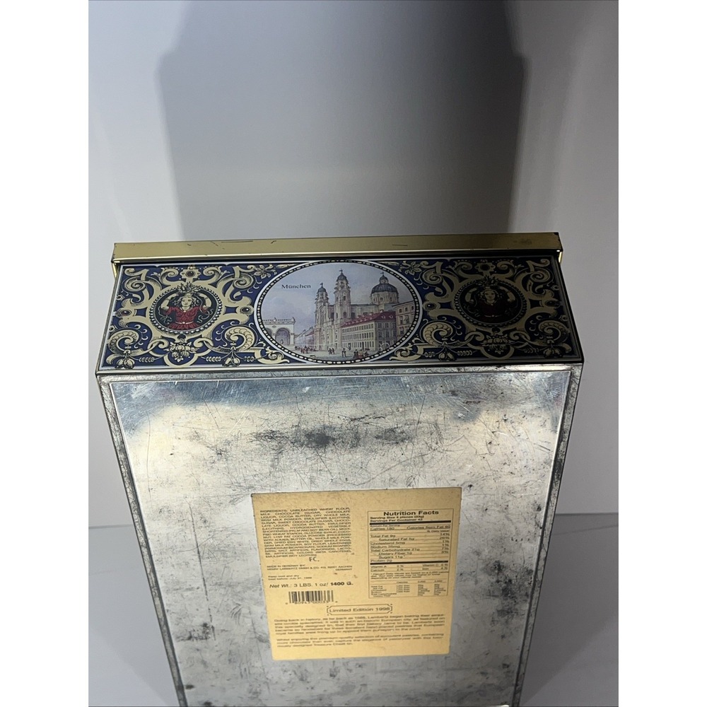 Henry Lambertz GMBH &‎ Co Tin Biscuit Box Hinged Chest 1998 Aachen Germany 14.5" - Picture 8 of 10